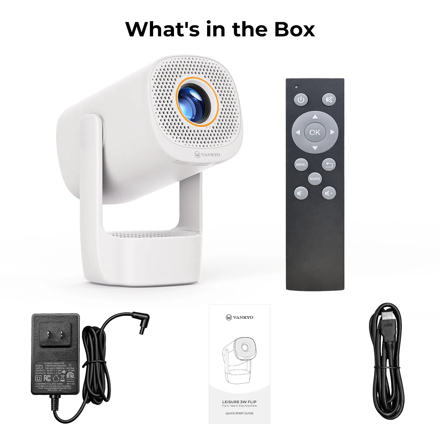 Vankyo Leisure 3W Flip Projector | Compact 720P Wi-Fi Projector