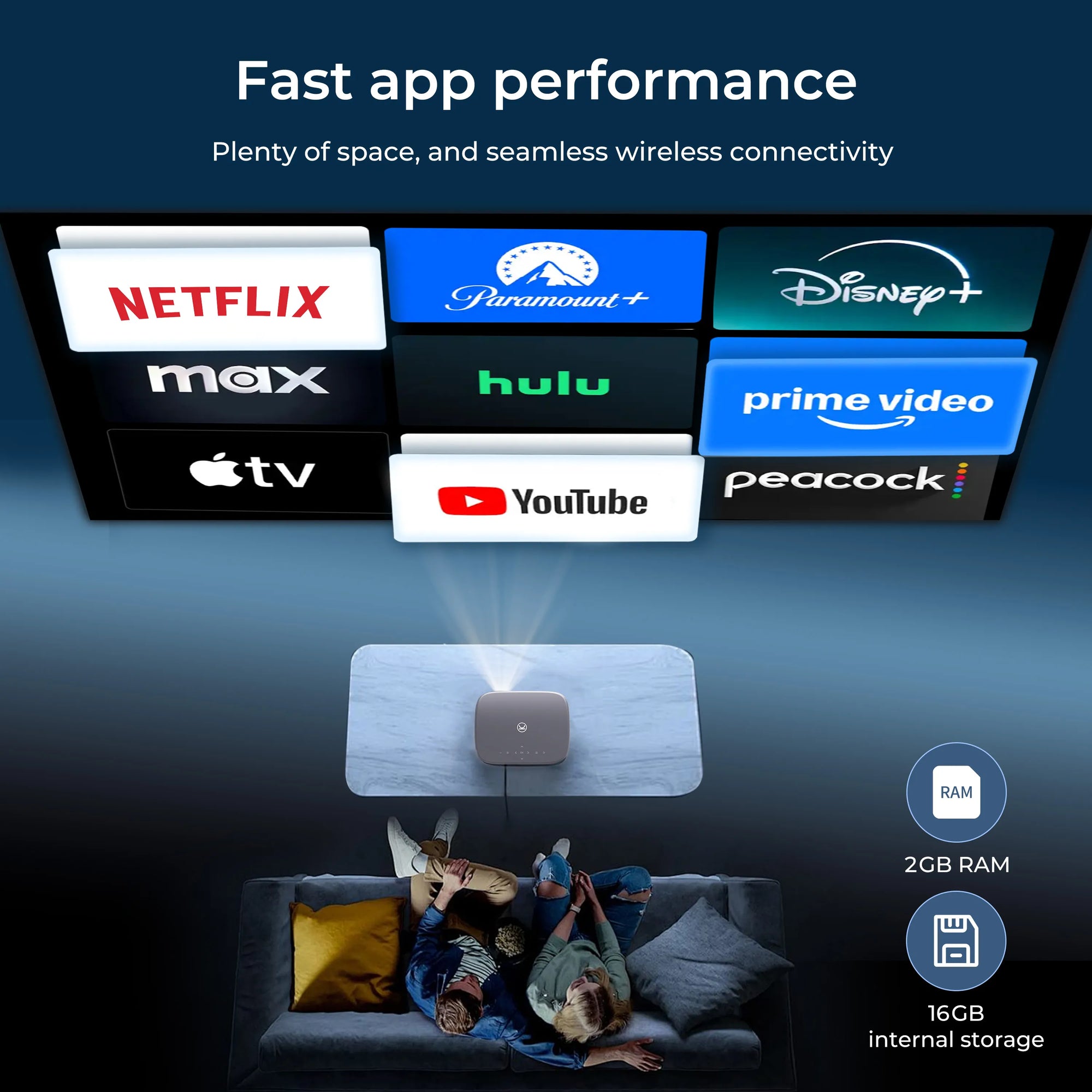 Projecting App VANKYO V700 Pro | 1080P Google TV Projector with 120
