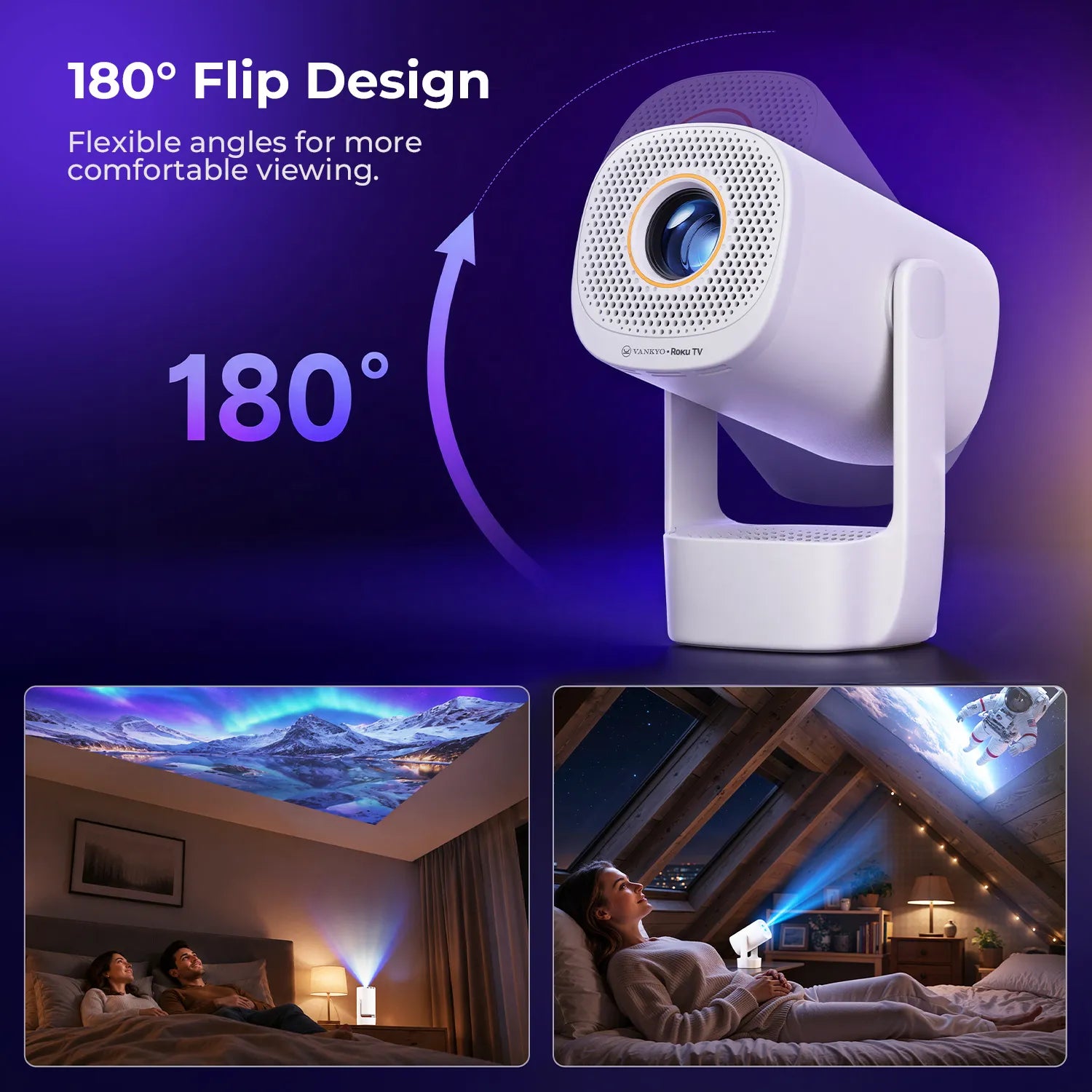 VANKYO プロジェクター VANKYO Leisure 3R Air Smart Projector with Built-in Roku TV