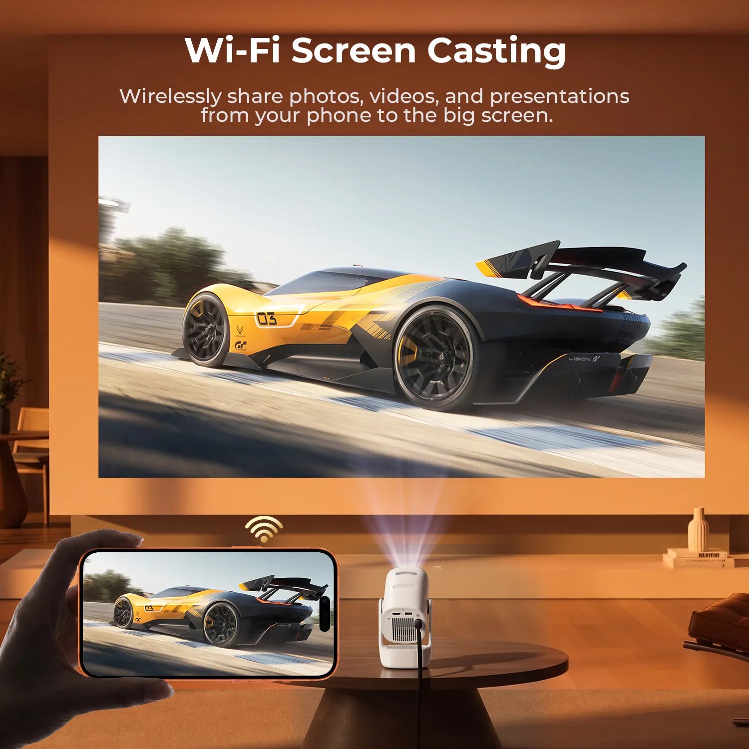 Vankyo Leisure 3W Flip Projector | Compact 720P Wi-Fi Projector