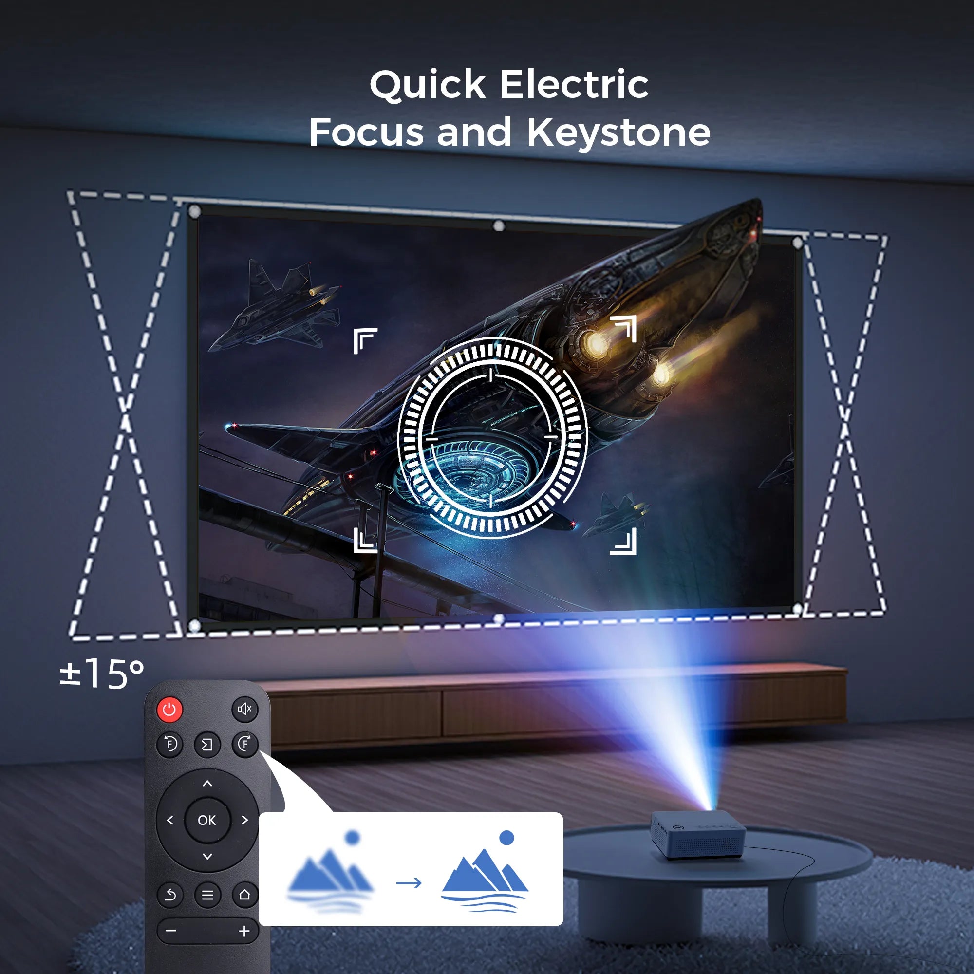 Vankyo Leisure 470W Wireless Projector with Electrical Keystone