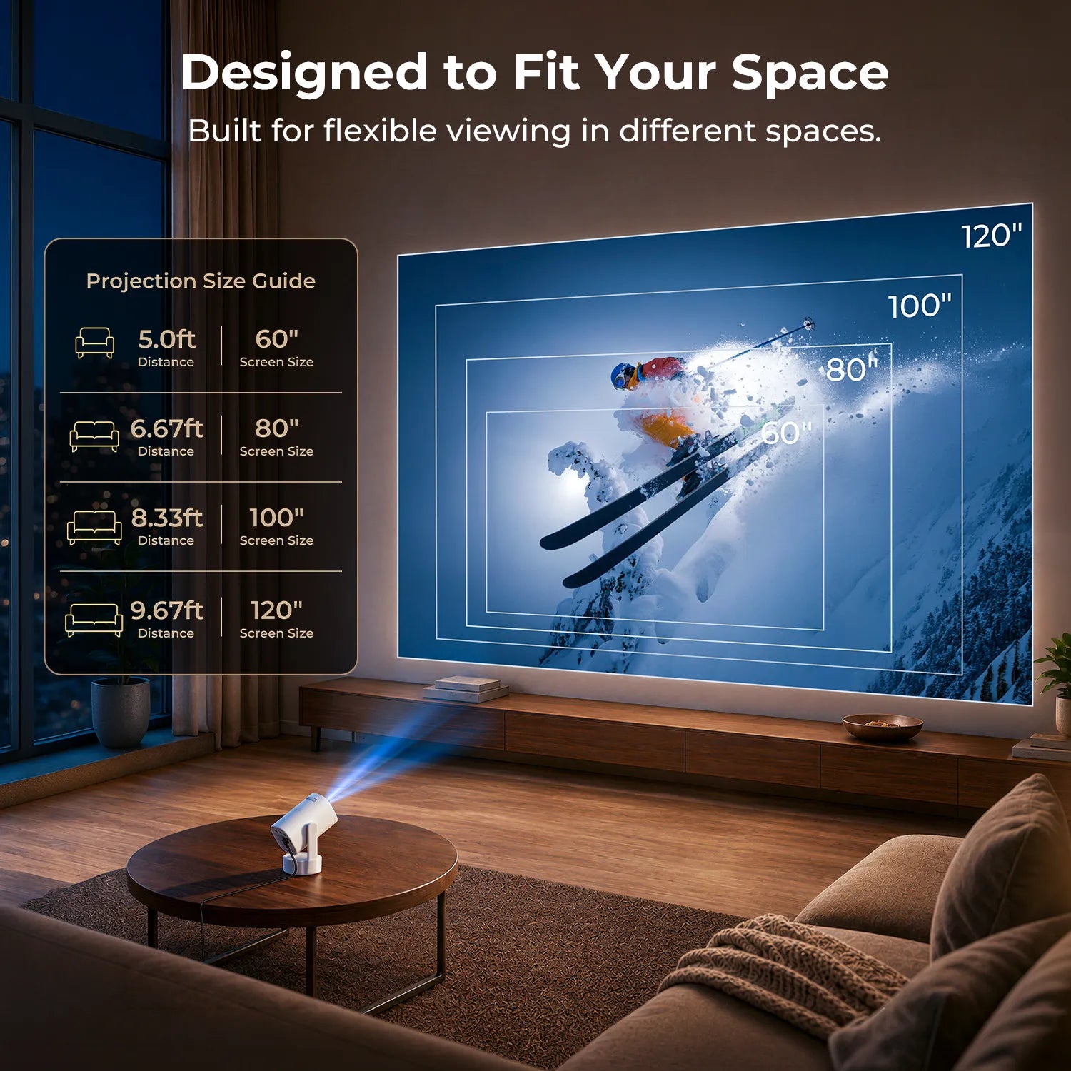 Vankyo Leisure 3W Flip Projector | Compact 720P Wi-Fi Projector