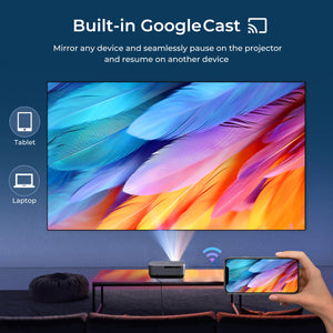 VANKYO Performance V700 Pro Projector with 120" Projector Screen - Silver