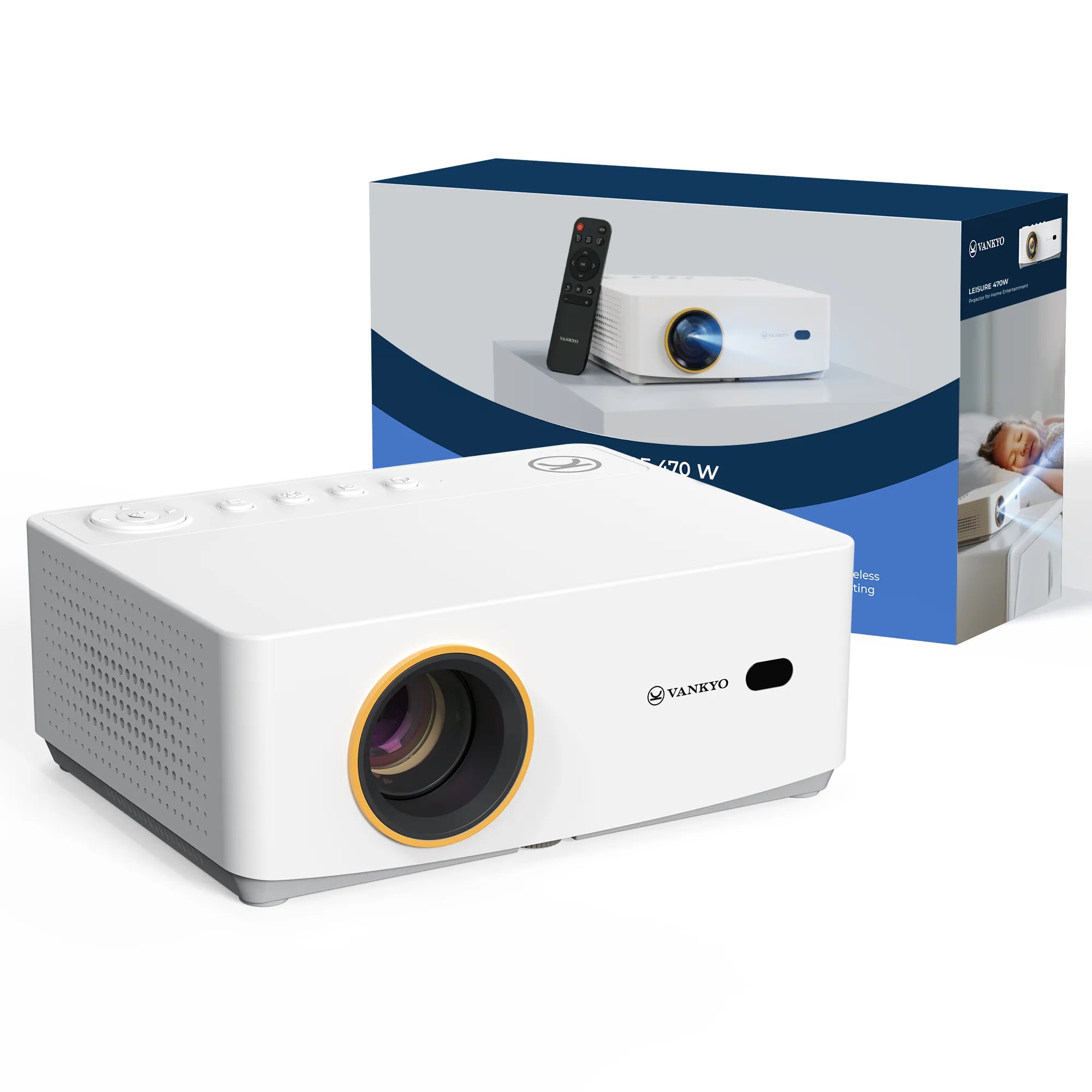 Vankyo Leisure 470W 720P Portable Projector Front View