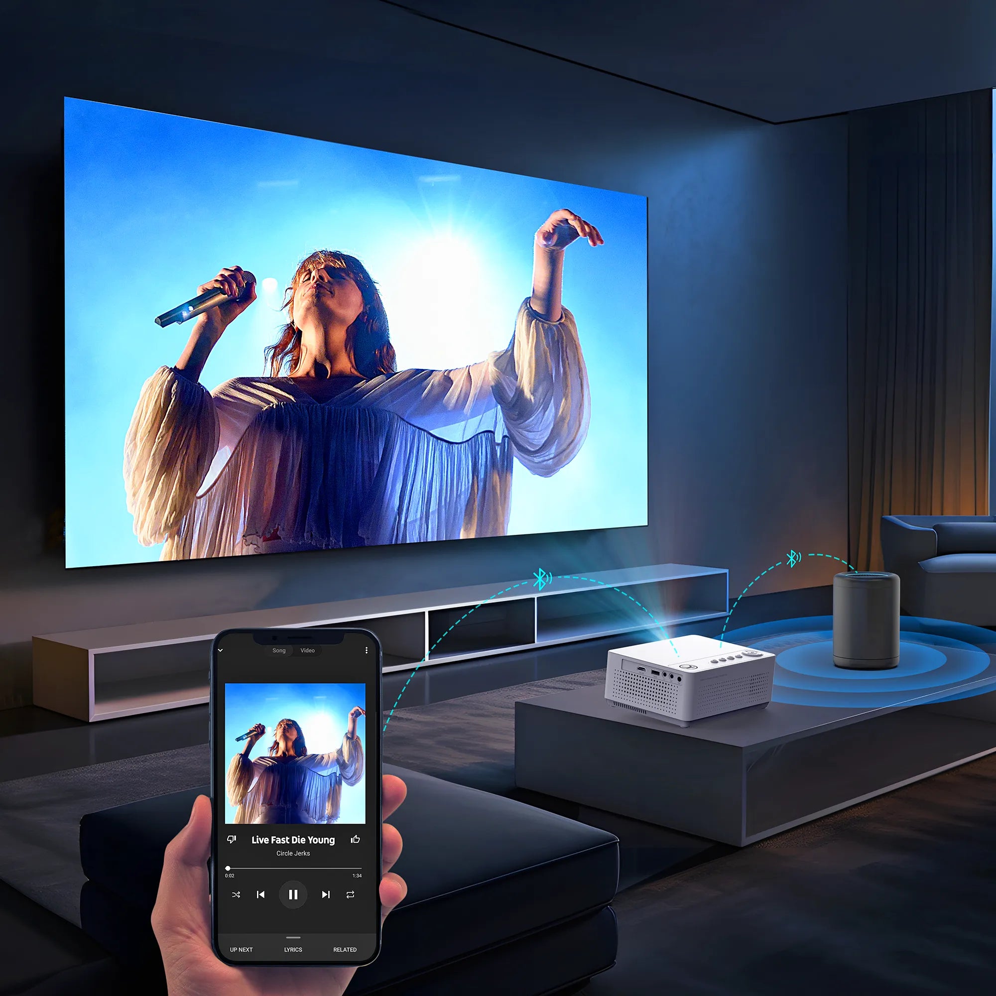 WiFi & Two-way Bluetooth 5.1 projector