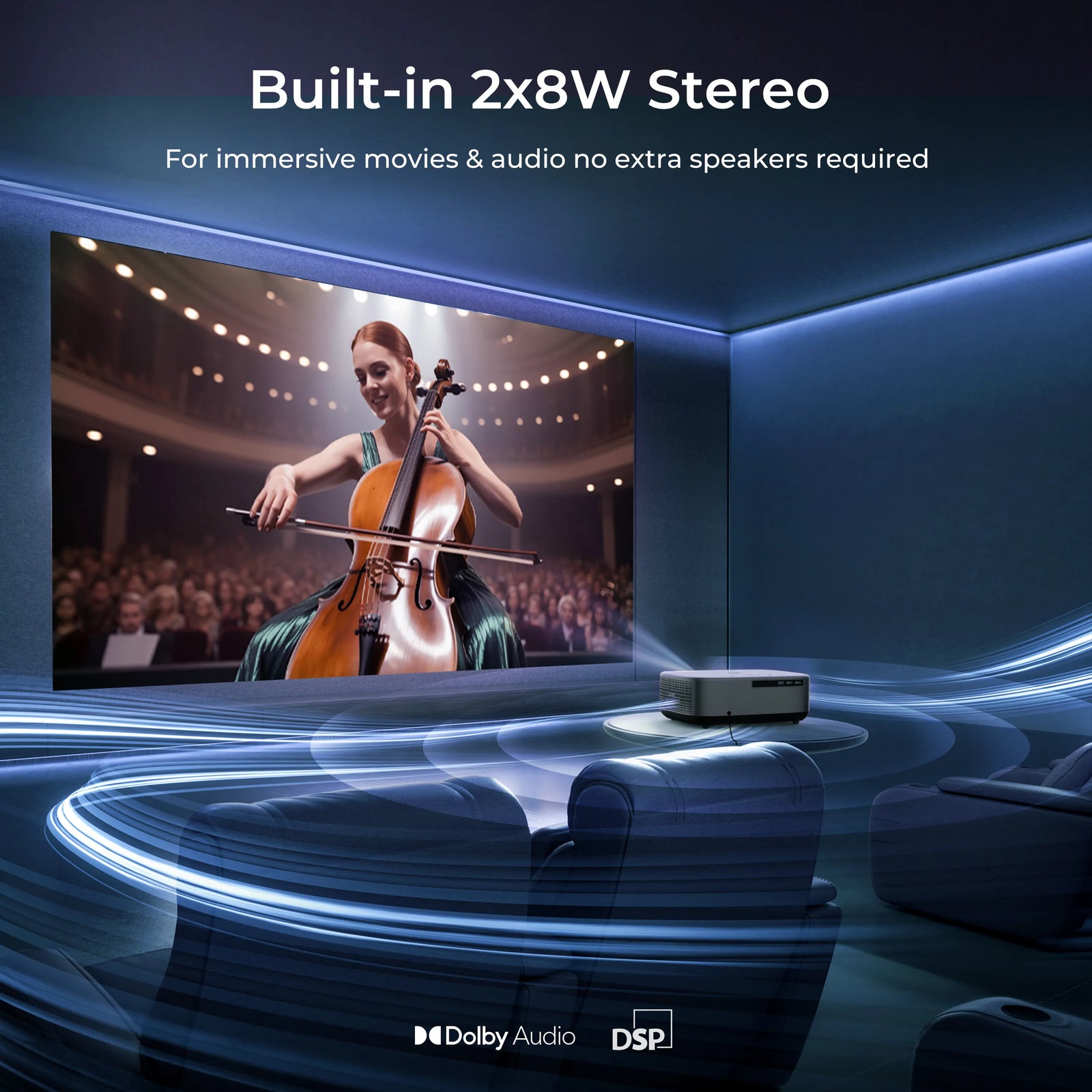 Vankyo V700 Pro 1080P Projector with Built-in Speakers