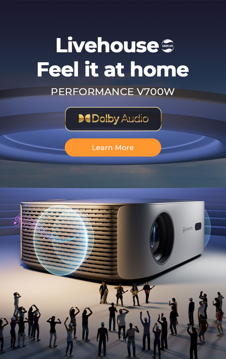 VANKYO PJ-LS470R Mini LED Projector – 1080p Support, 720p Native, With 100" Screen – Open Box