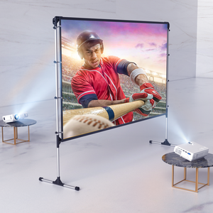 Vankyo Stay True 100" Projector Screen with 160° Viewing Angle, 4K HD 16:9 Indoor Outdoor Wrinkle-Free Tripod Movie Screen