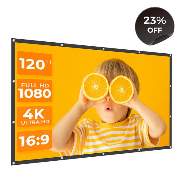 VANKYO Projector Screen 120 inches 16:9 Foldable Projection Screen