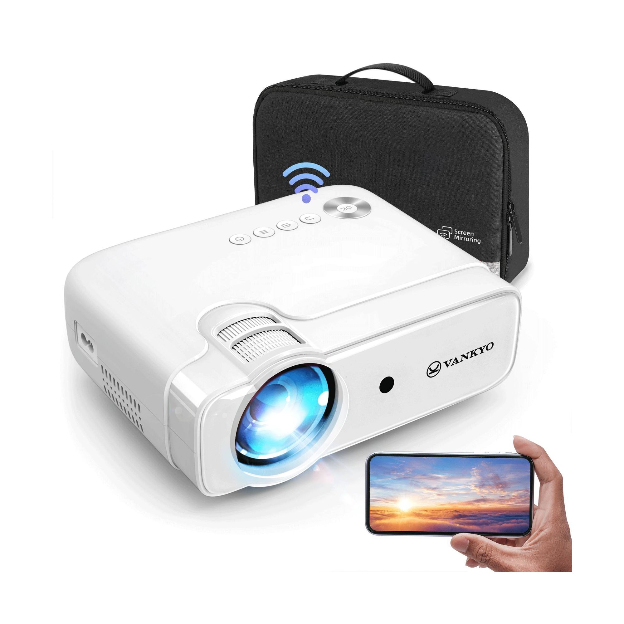 VANKYO Leisure D30T Portable Wifi Projector for Movie and Sewing, Native 720p FHD with Hifi Built-in Speaker