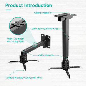 VANKYO WM50 Universal Projector Ceiling Mount Wall Bracket Holder for Different Size Projectors