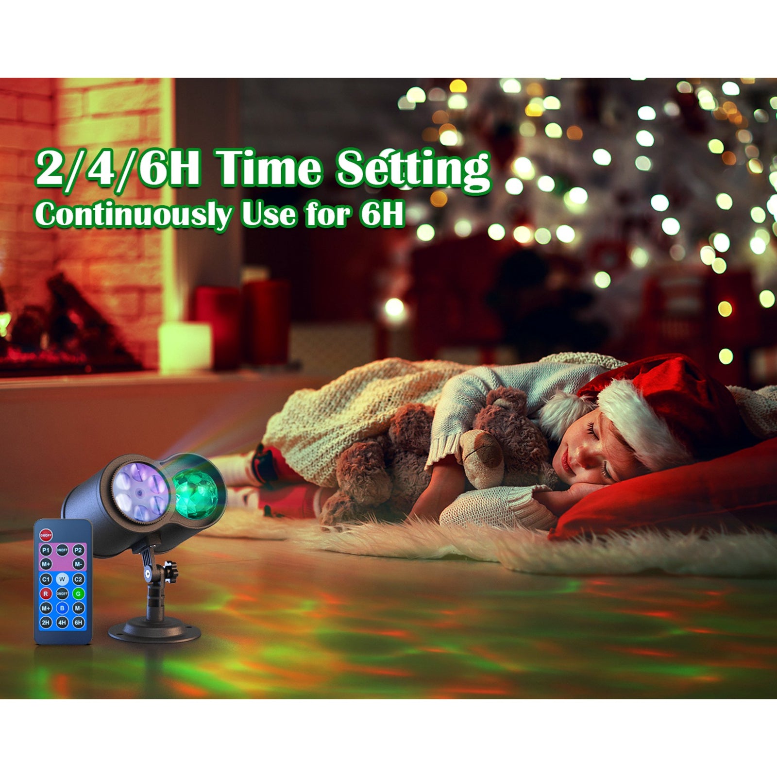 The decorative projector light is controlled by remote