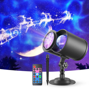 VANKYO Christmas Projector Outdoor Light, 2 in 1 Ocean LED 6Watts Waterproof Projector Light for Holiday Decorations