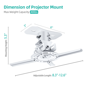 VANKYO Projector Ceiling Mount with Adjustable Angle & Extending Arms, Compatible with Performance V630W, Leisure 470