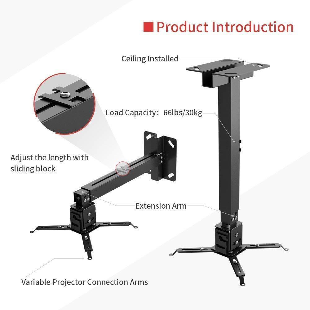 VANKYO Universal Projector Ceiling Mount Wall Bracket Holder - VANKYO